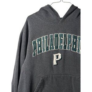 VTG Colosseum Athletics Philadelphia Hoodie Mens Large Gray Retro Distressed Y2K
